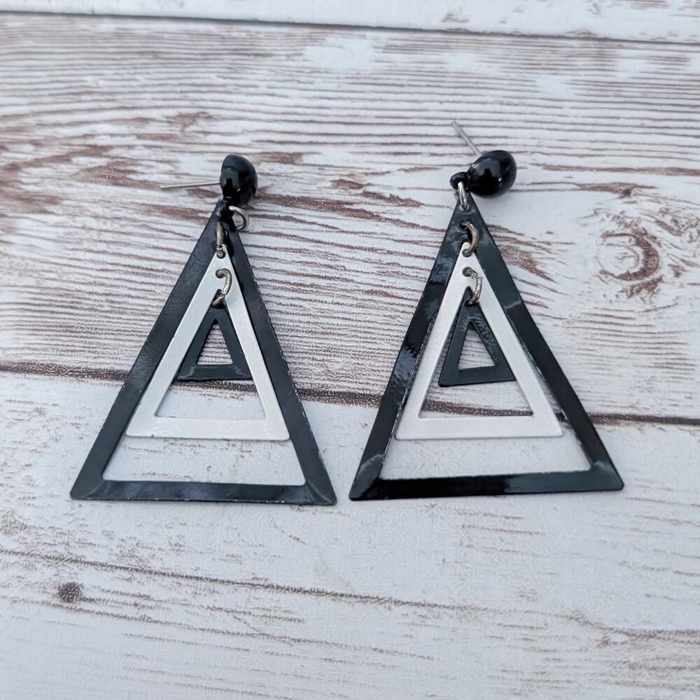 Vintage Stud Earrings Dangle Earrings Retro Triangle Design
